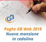 Paghe GB Web 2018: inserimento nuova mansione in cedolino